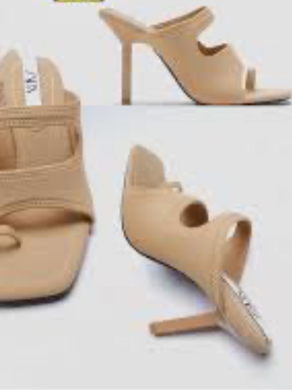 ZARA Nude Tan High Heel Slide Sandals shoes 40 US 10